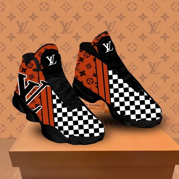 Louis Vuitton Statement Jordan 13 Sneaker in Black and Orange