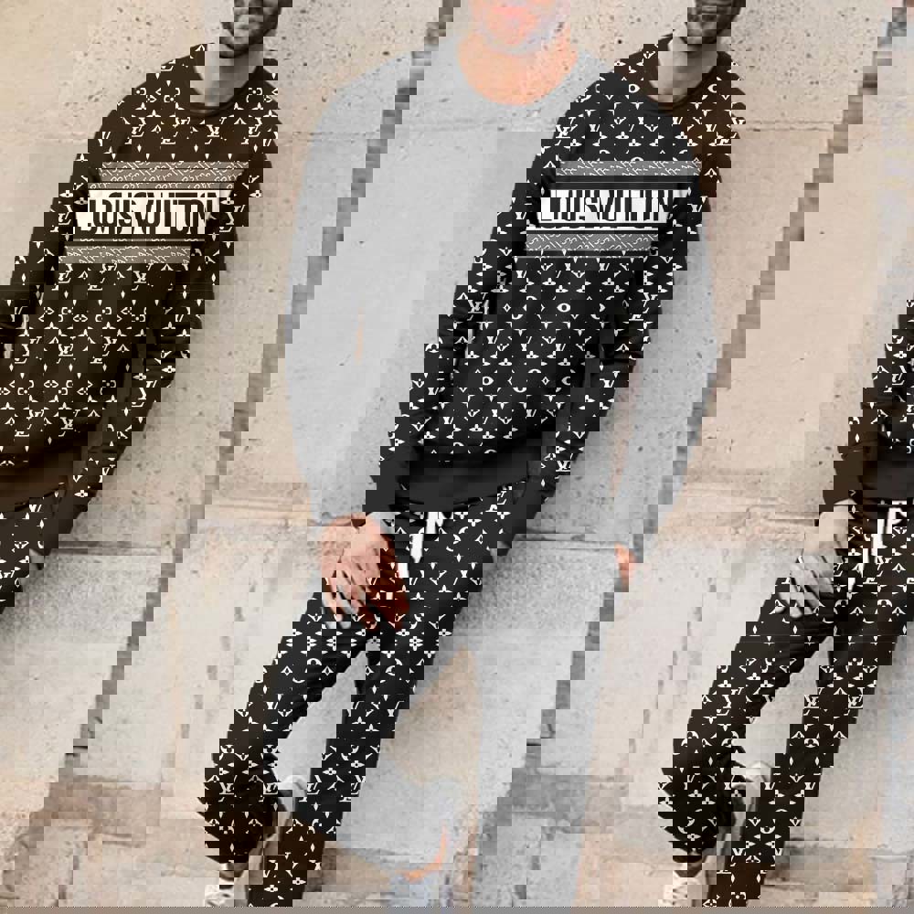 Louis Vuitton Statement Sweater And Pants Set - Bold Black Monogram