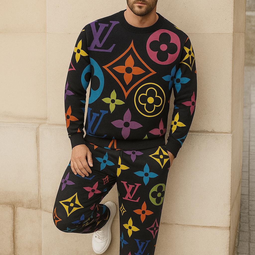Louis Vuitton Statement Sweater And Pants Set in Iconic Monogram Print