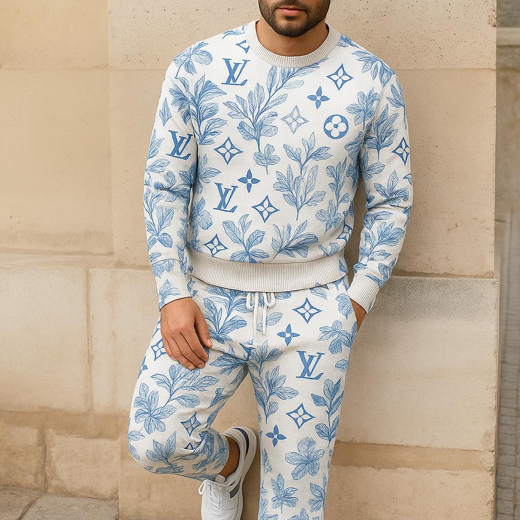Louis Vuitton Statement Sweater And Pants Set | Vintage-Inspired Prints