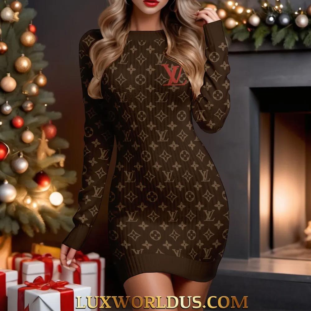 Louis Vuitton Statement Sweater dress Brown and Luxurious