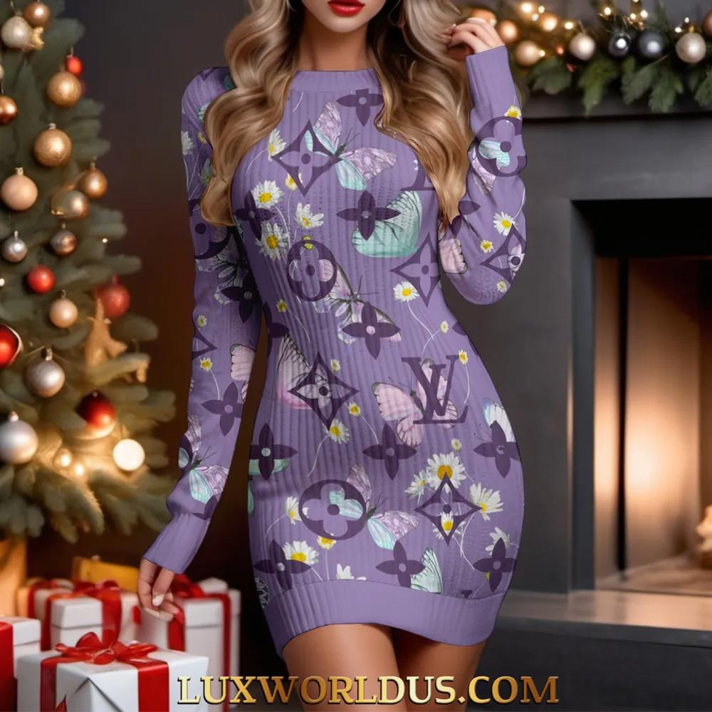 Louis Vuitton Statement Sweater Dress Violet Luxe Look