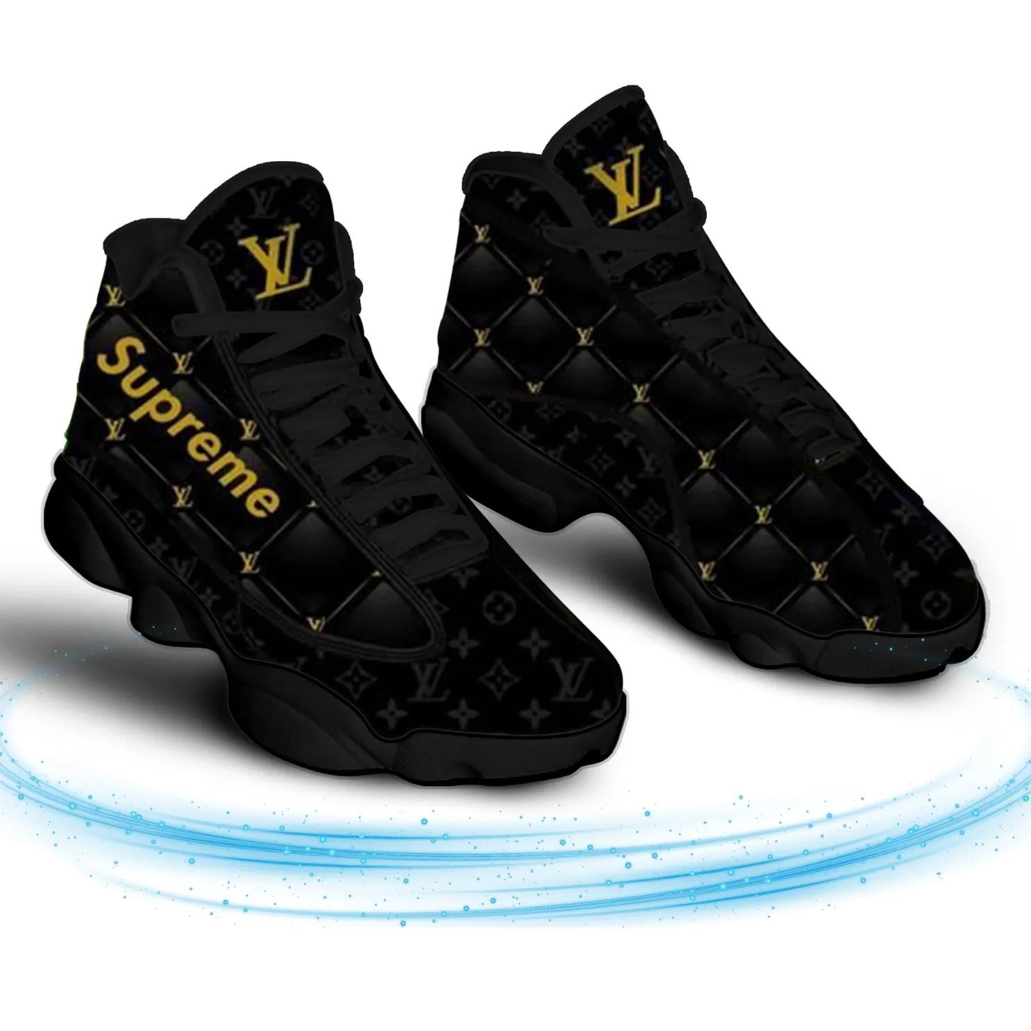 Louis Vuitton Supreme Jordan 13 Sneaker Quilted Black Gold