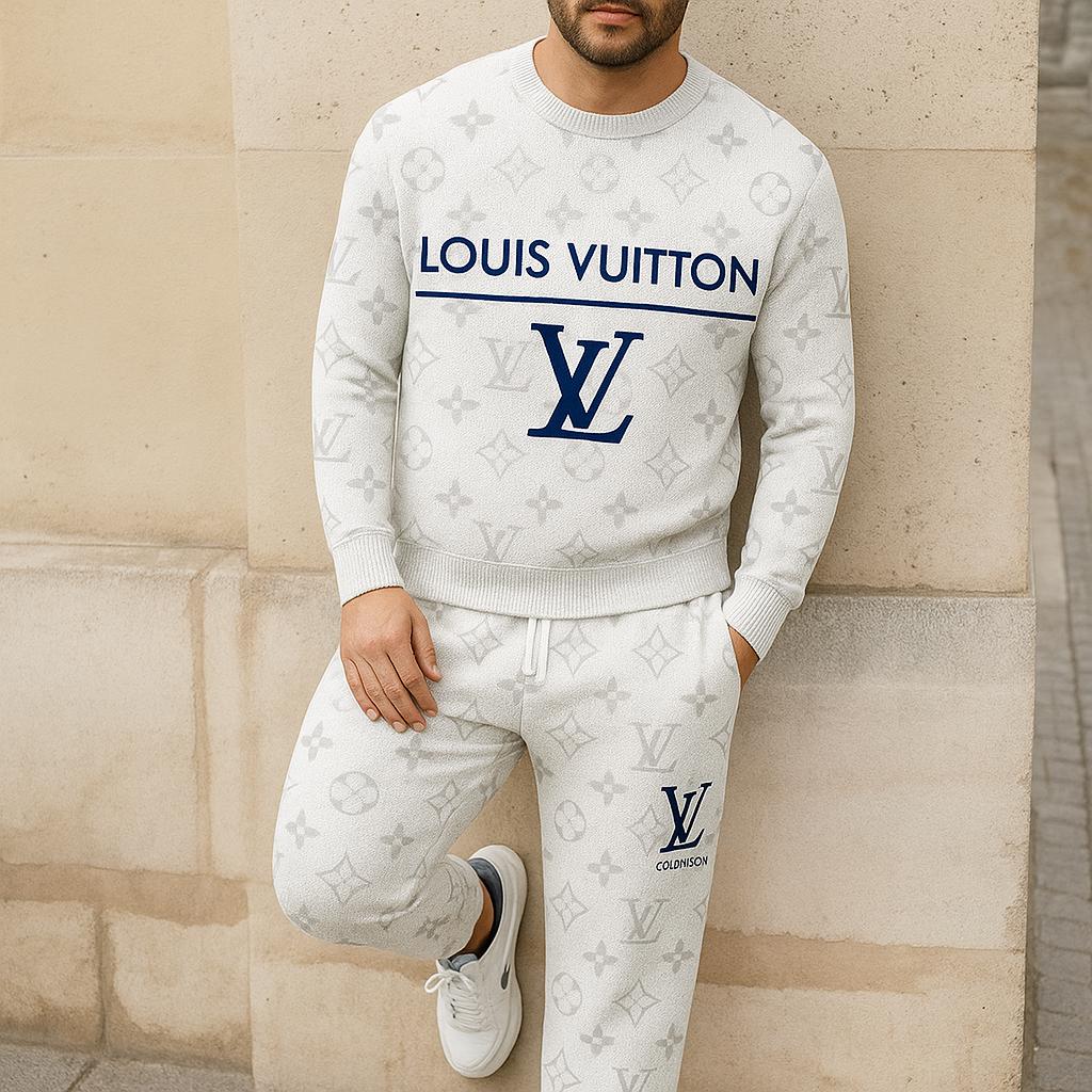 Louis Vuitton White Monogram Sweater And Pants Set | Luxe Lifestyle