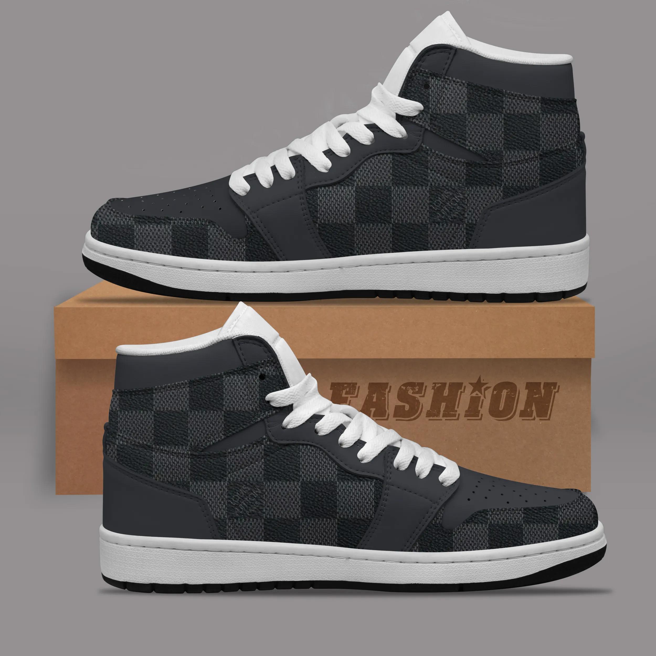 Louis Vuitton x Air Jordan 1 Checkerboard Sneakers