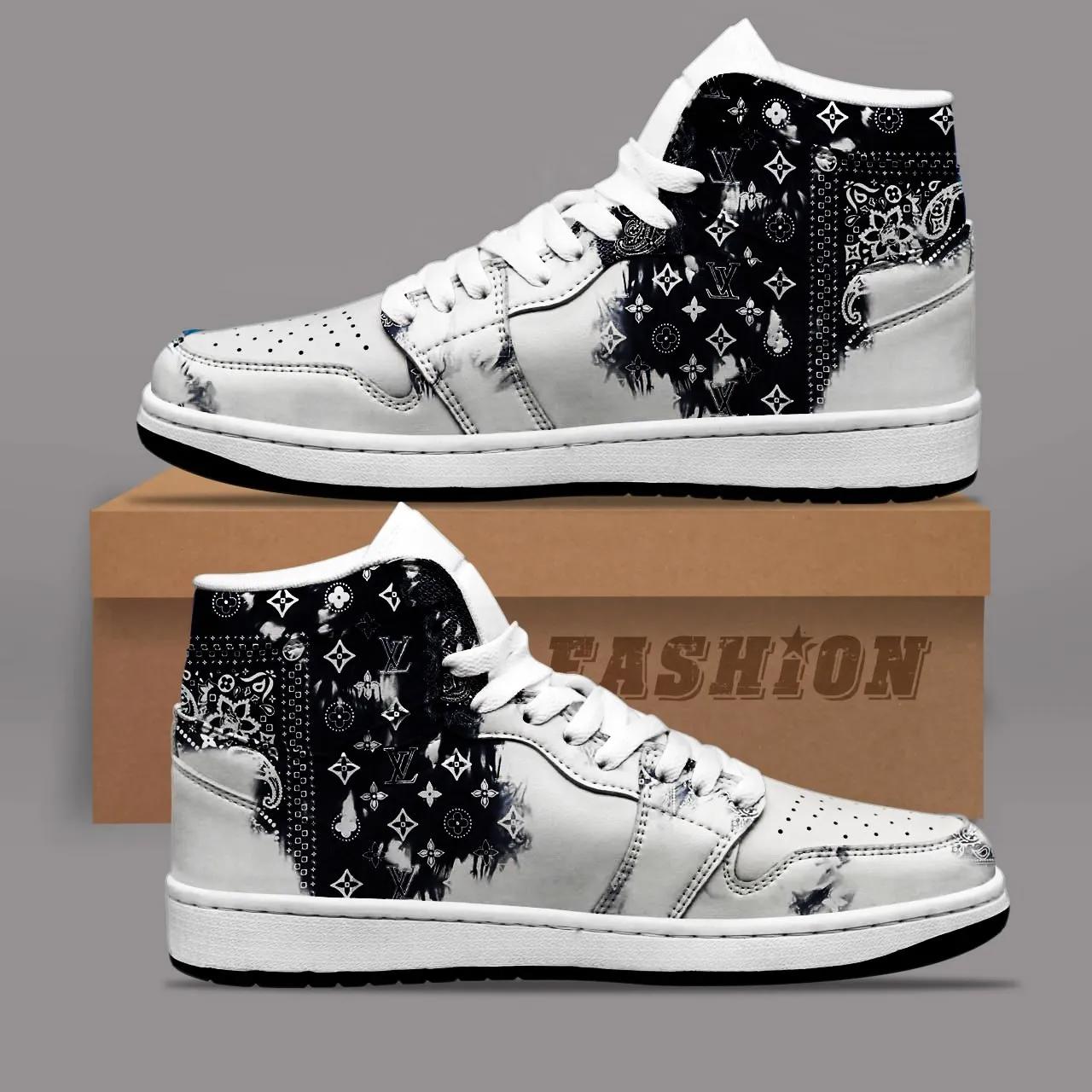 Louis Vuitton x Air Jordan 1 High Top Sneaker White Edition
