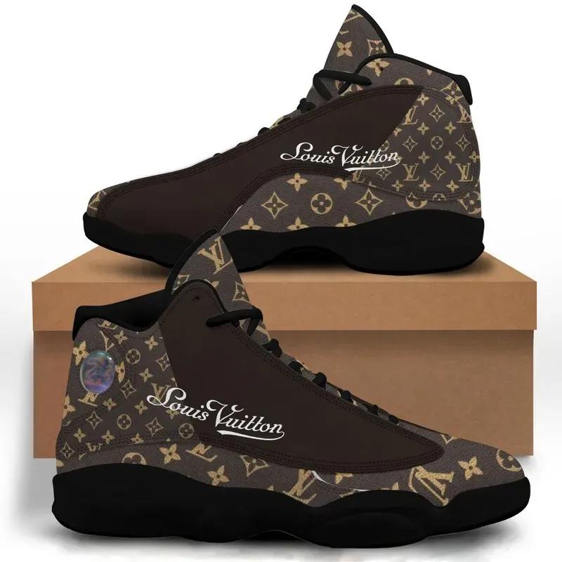 Louis Vuitton x Jordan 13 Sneaker Premium Edition - Brown Monogrammed High-Top Shoes