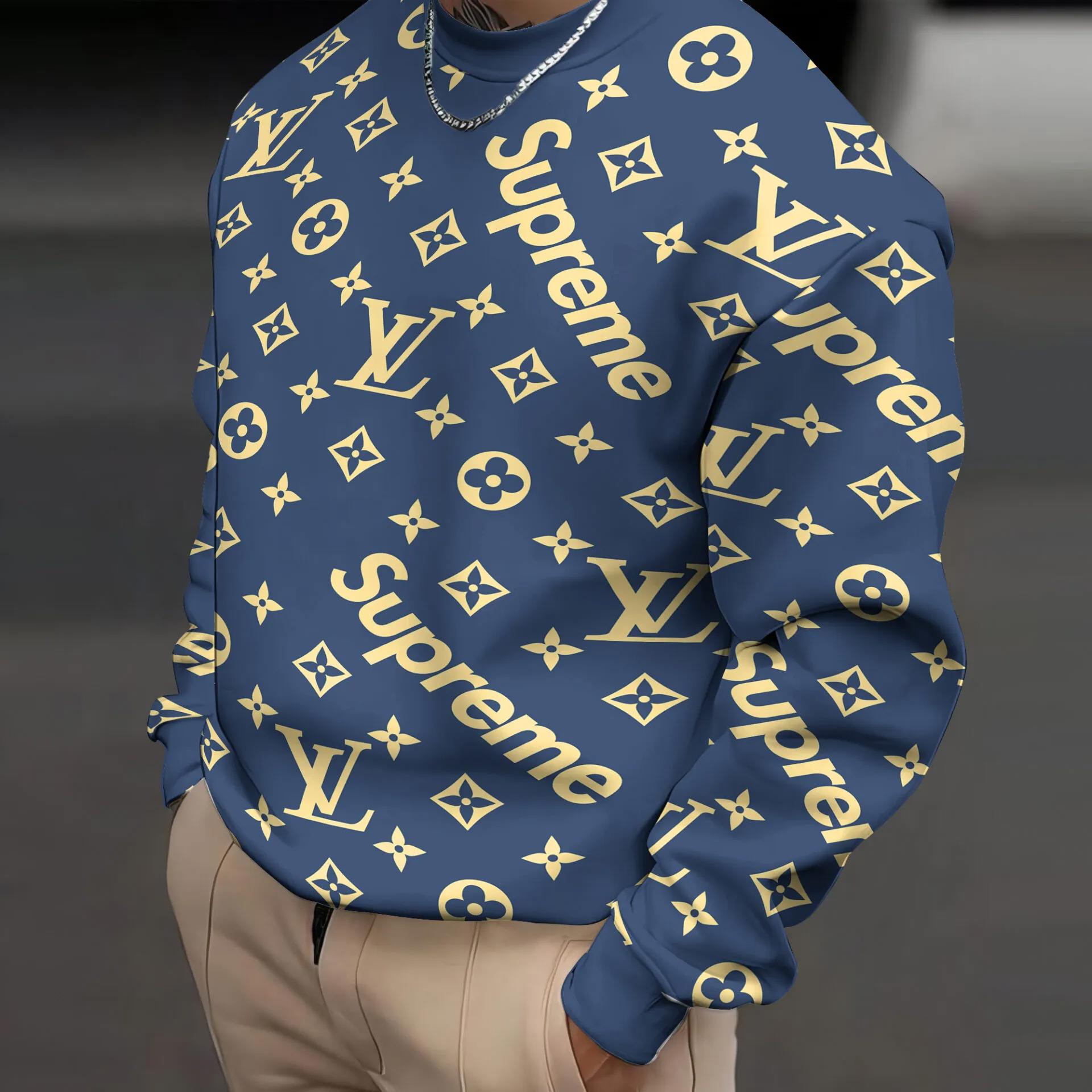 Louis Vuitton x Supreme Blue Monogram Sweatshirt