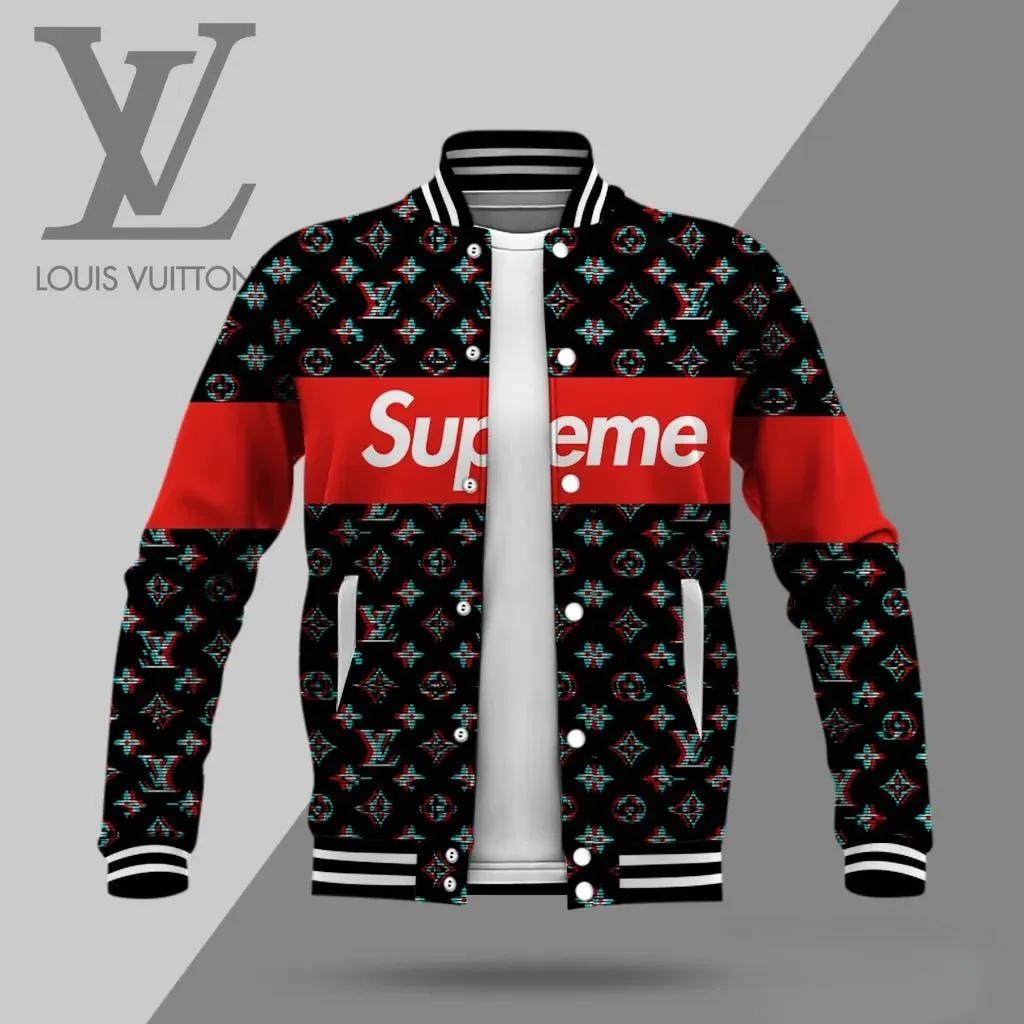 Louis Vuitton x Supreme Red and Black Monogram Bomber Jacket