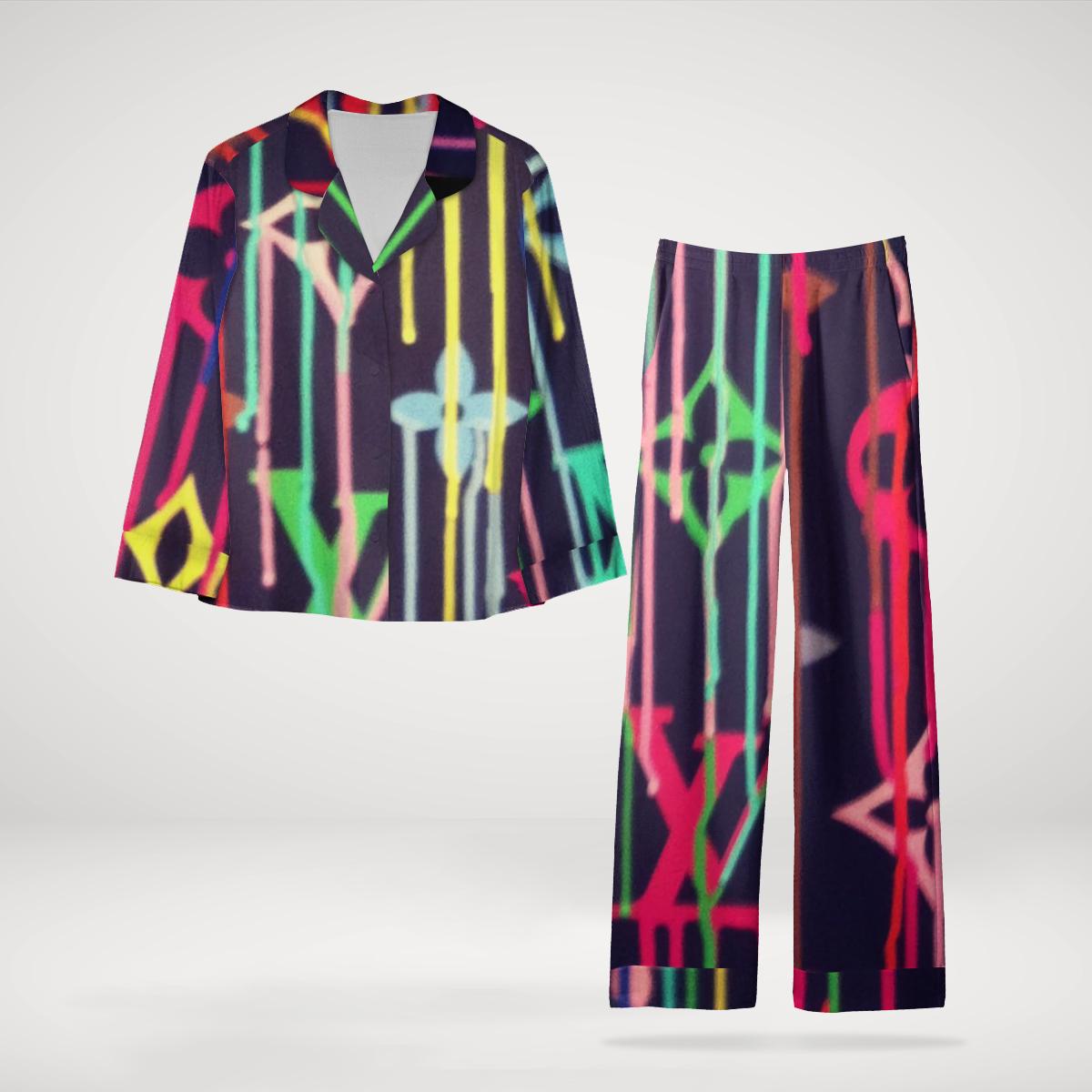 Luxe Graffiti-Print Lounge Set