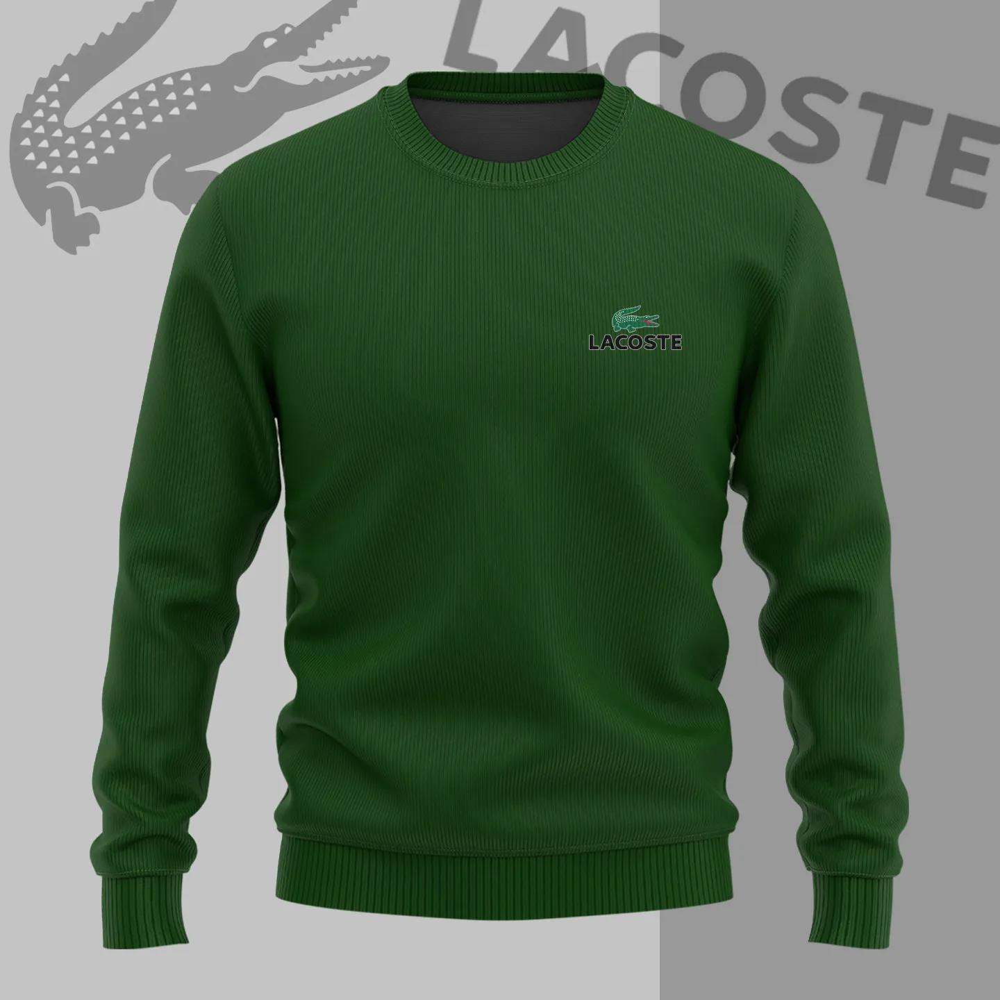 Luxurious Green Lacoste Sweater with Bold Crocodile Logo