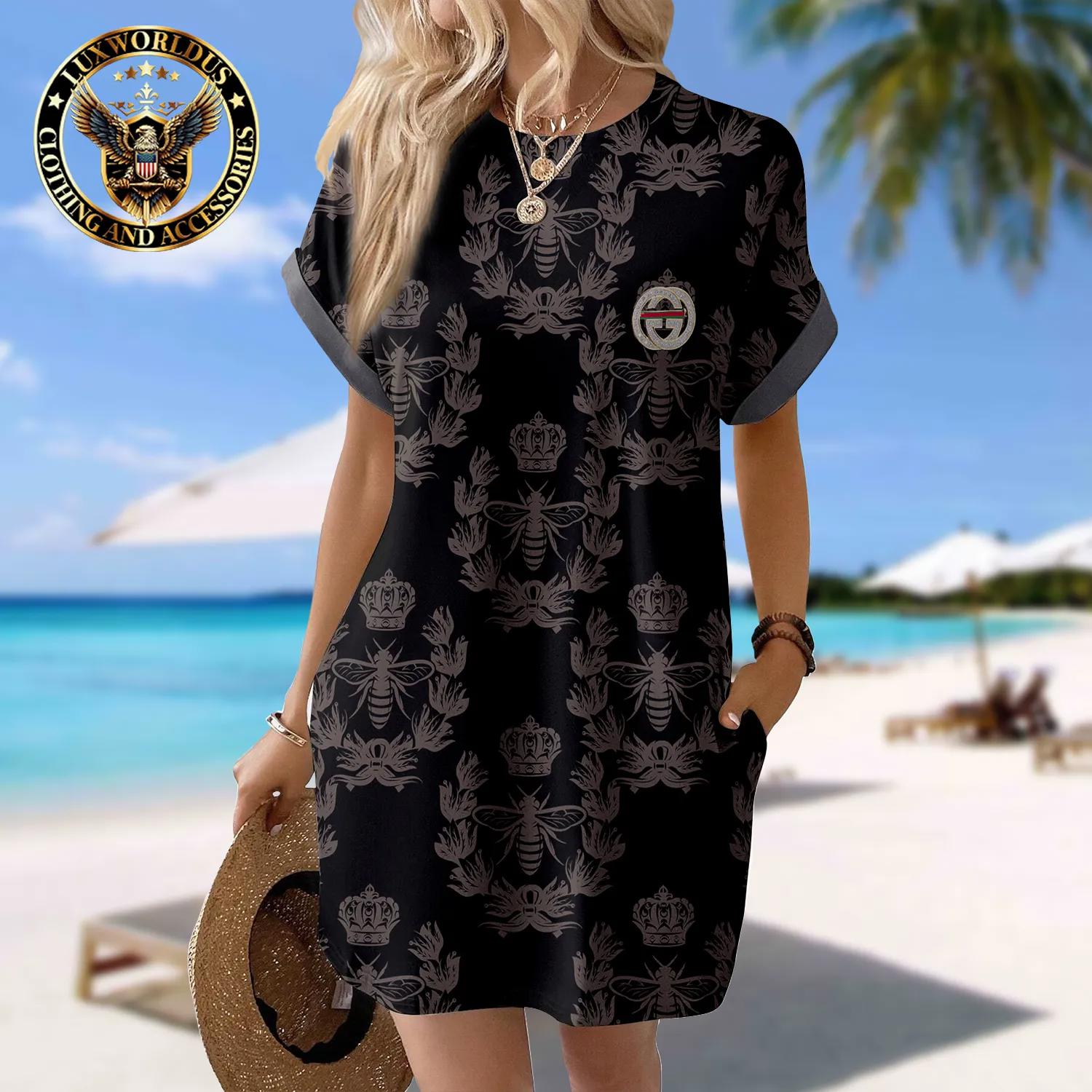 Luxuriously Chic Statement Sleeve Pocket Dress
