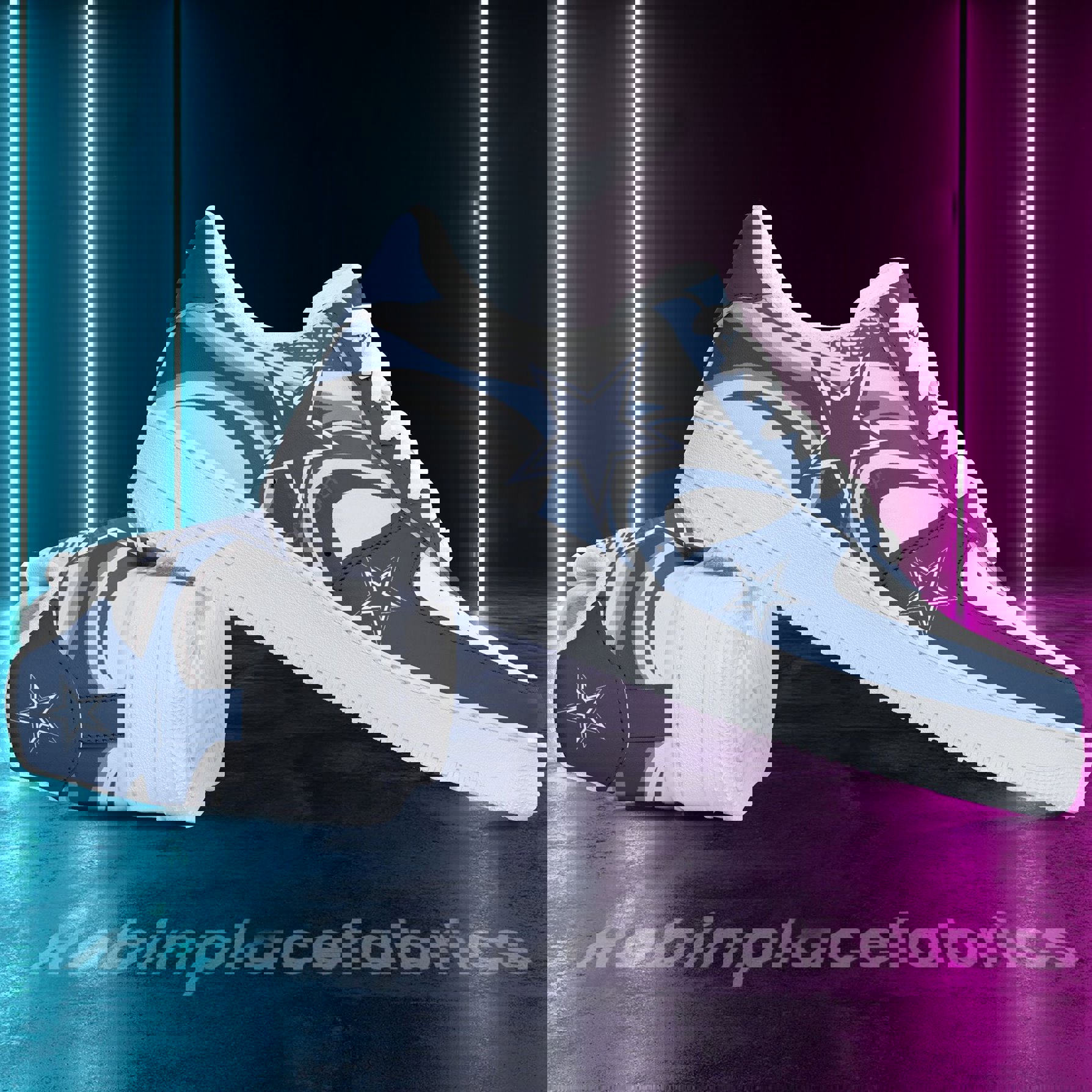 Luxury AF 1 Sneaker | Blue and White Stars & Stripes + Classic Style