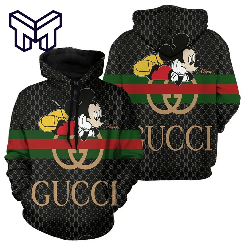 Luxury Gucci Mickey Hoodie 3D Black Edition Exclusive Gift