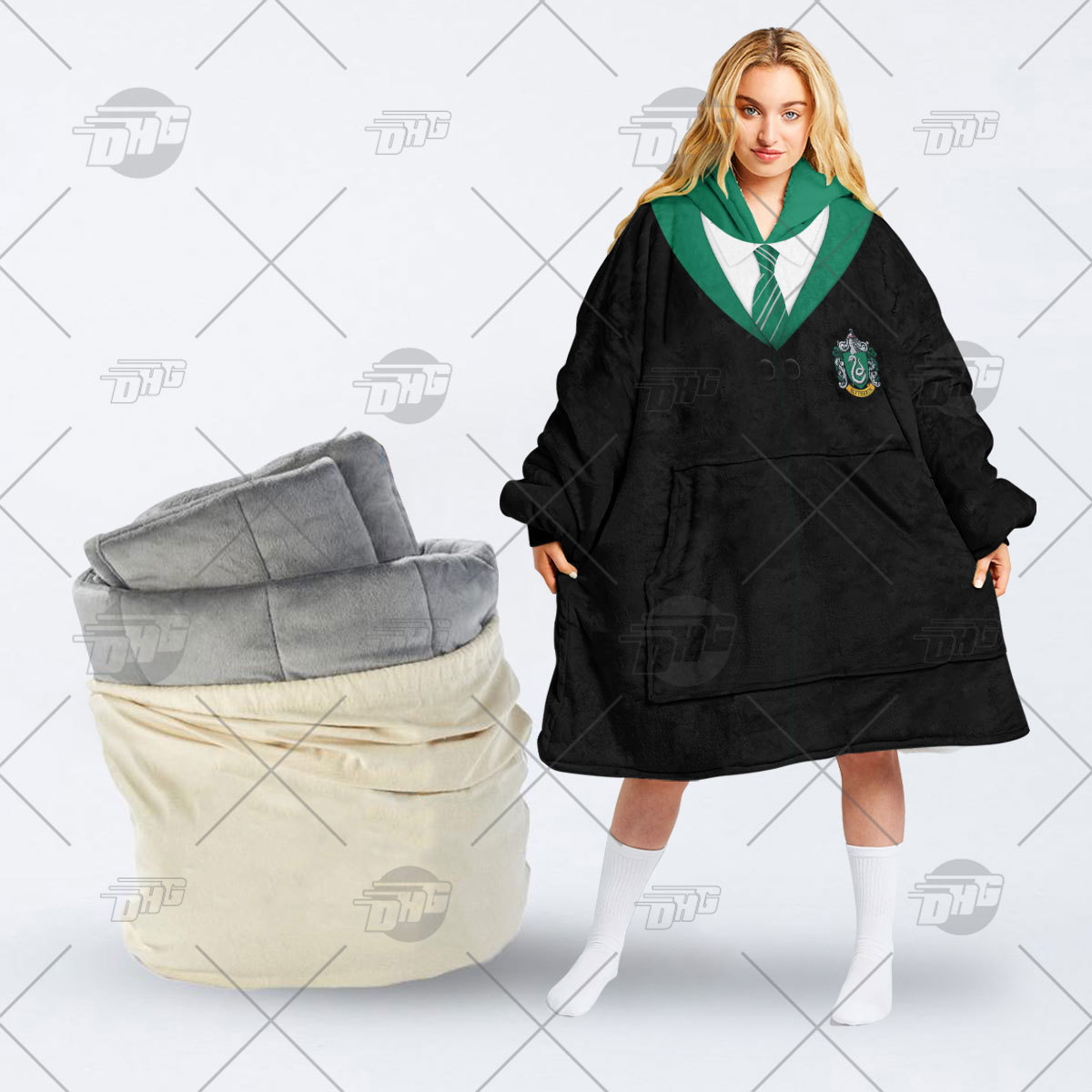 Luxury Slytherin Robe Blanket Hoodie Oodie