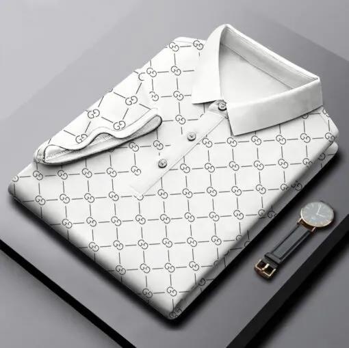Luxury Statement Polo White Monogrammed Design