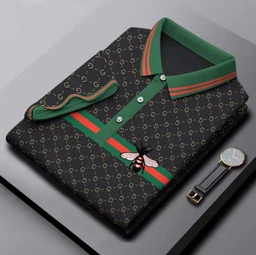 Luxury Statement Shirt Gucci Monogram and Bold Stripes