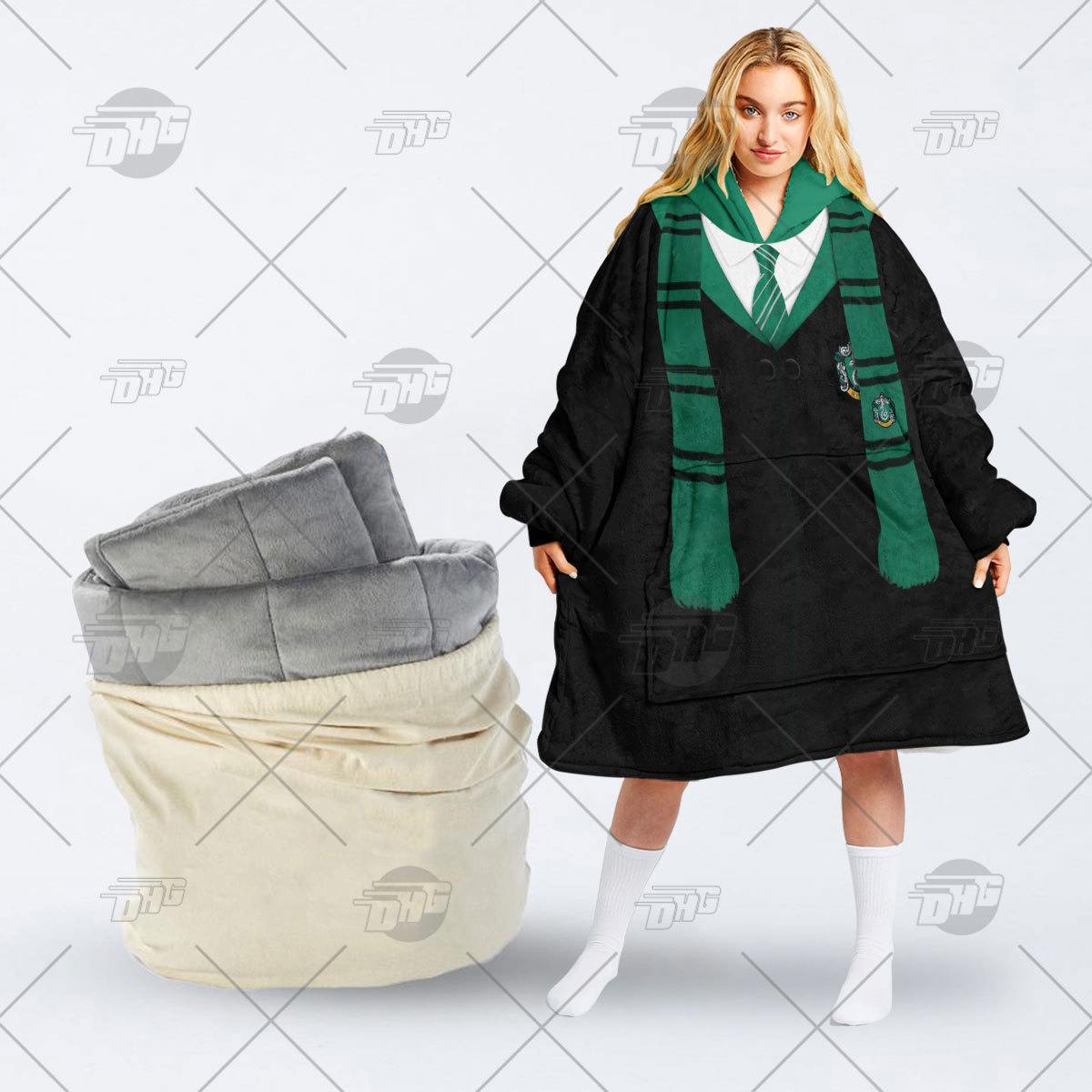 Luxury Statement Snuggler Slytherin Oodie Coat