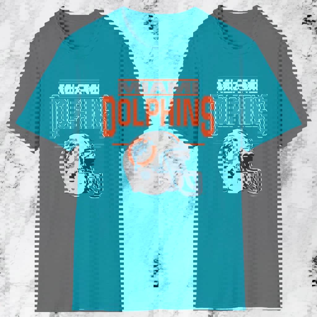 Miami Dolphins Statement T-Shirt 3D Bold Helmet Logo