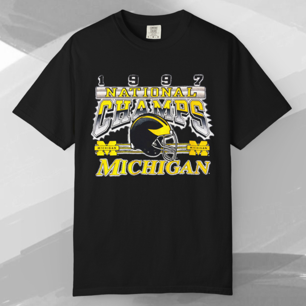 Michigan '97 National Champs T-Shirt 3D Black Statement Tee