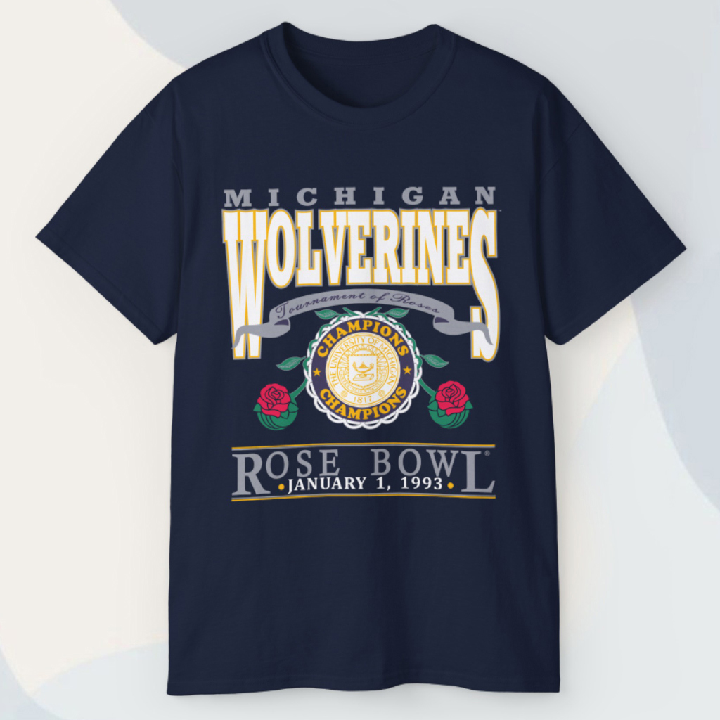 Michigan Wolverines Rose Bowl Champions T-Shirt 3D
