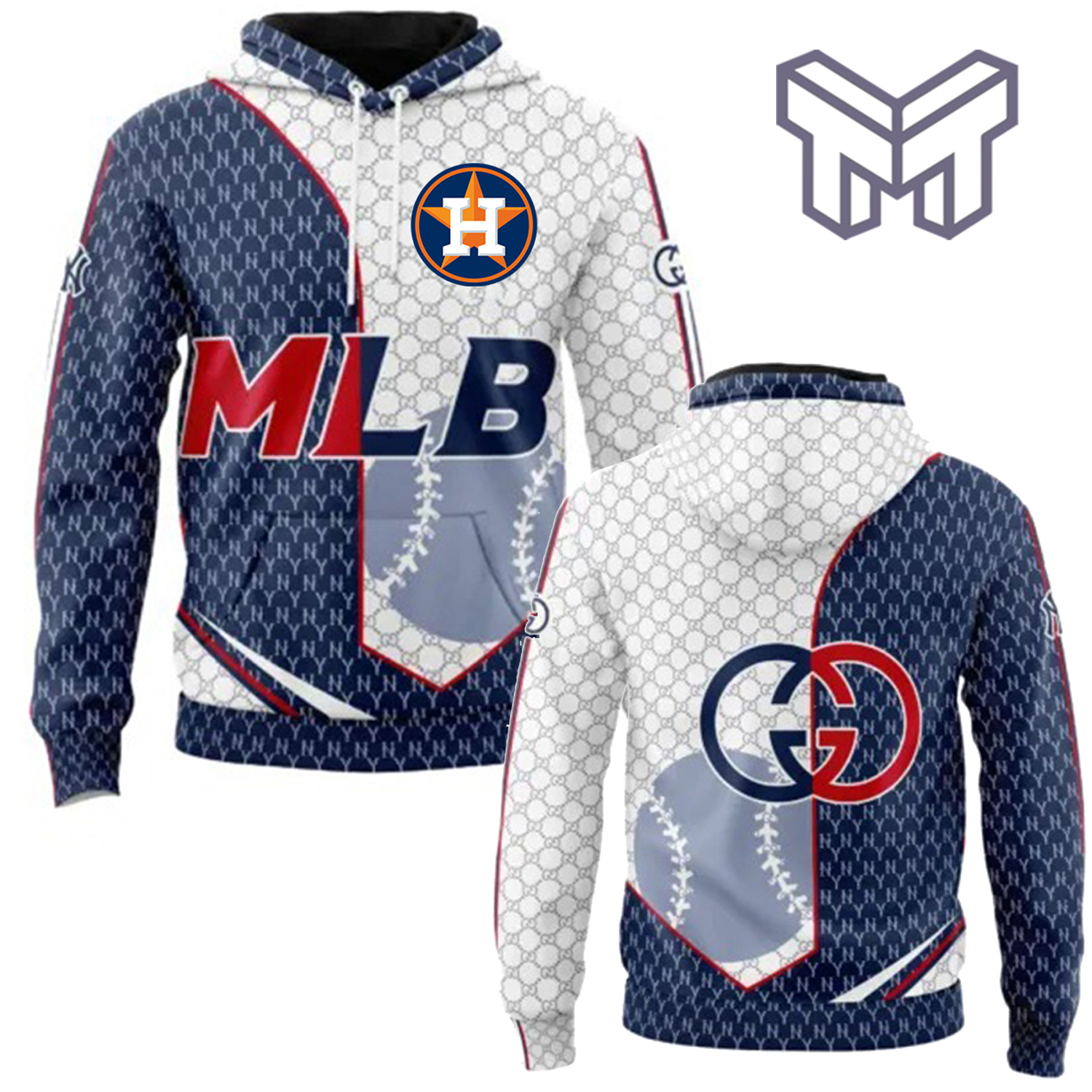 MLB and Gucci Hoodie 3D Luxury Statement Piece