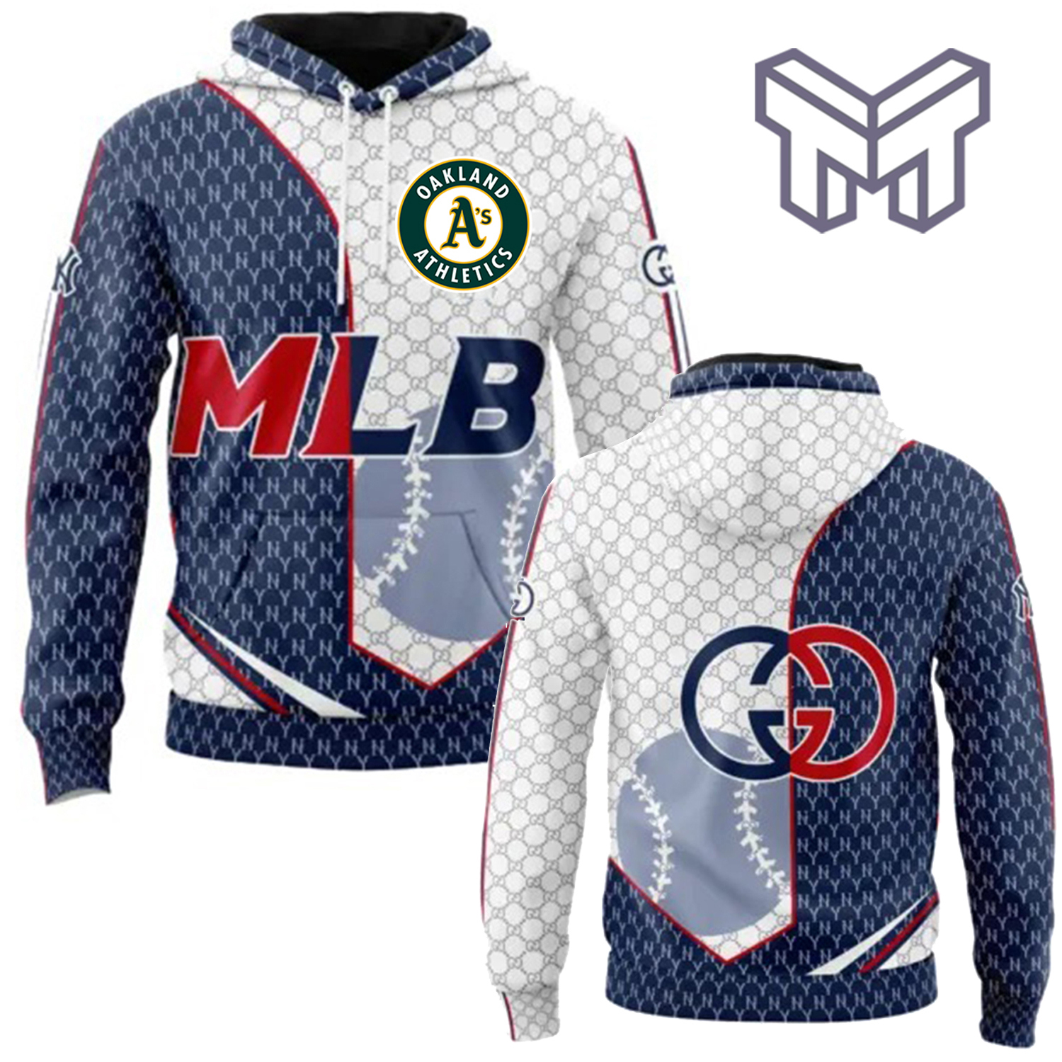 MLB Oakland Athletics x Gucci Hoodie 3D Premium Statement Piece