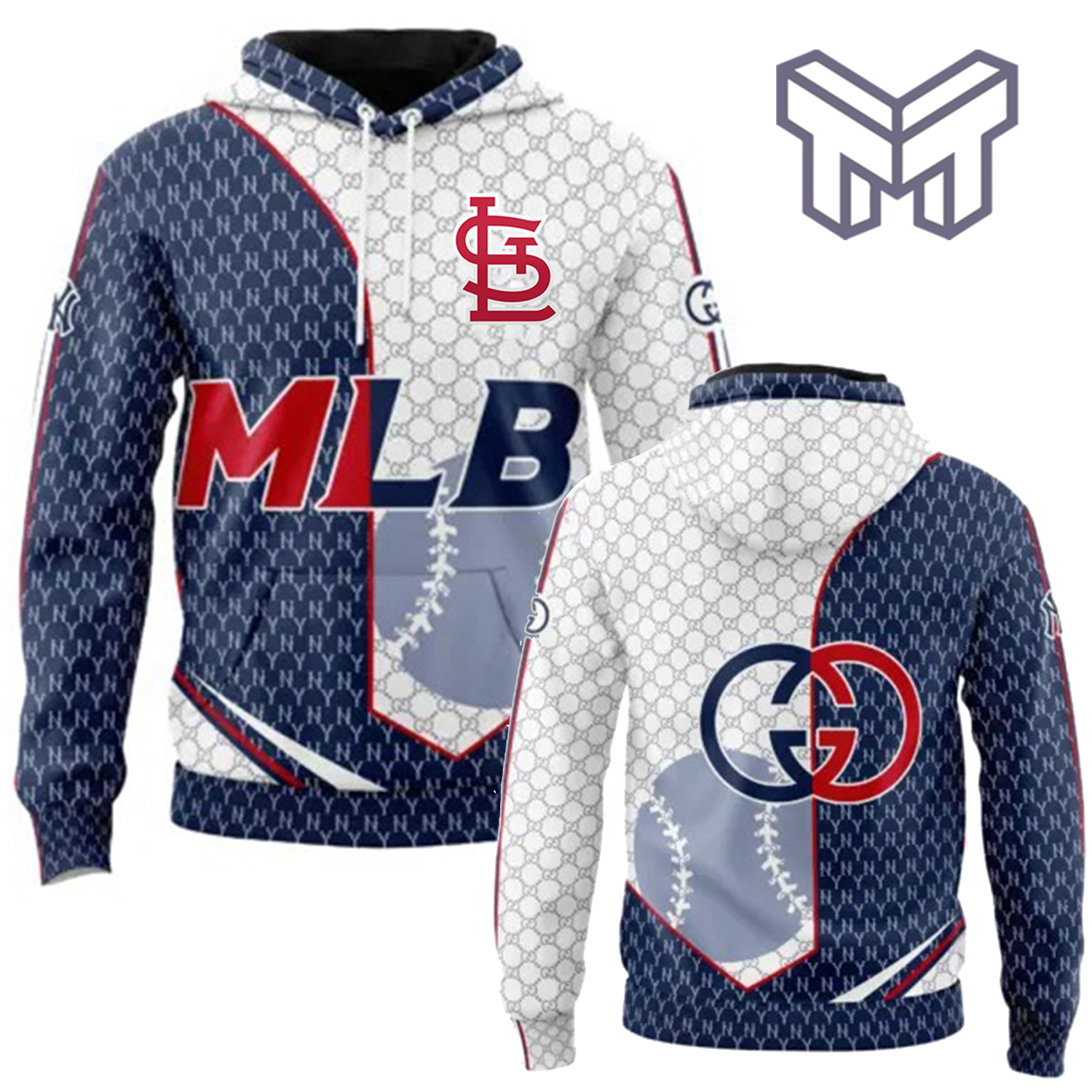 MLB Statement Hoodie 3D Luxury Baseball Style