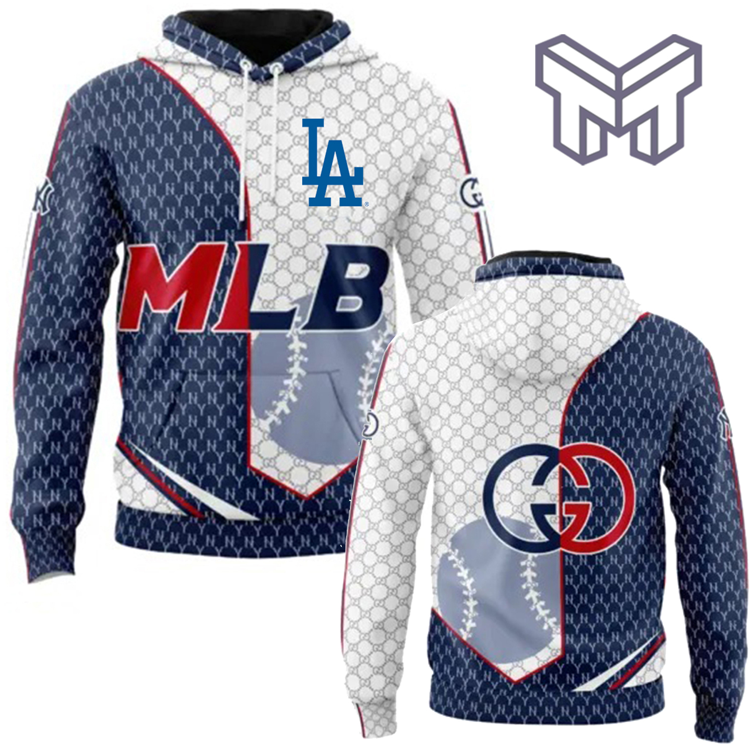 MLB Statement Hoodie 3D Luxury Navy Blue