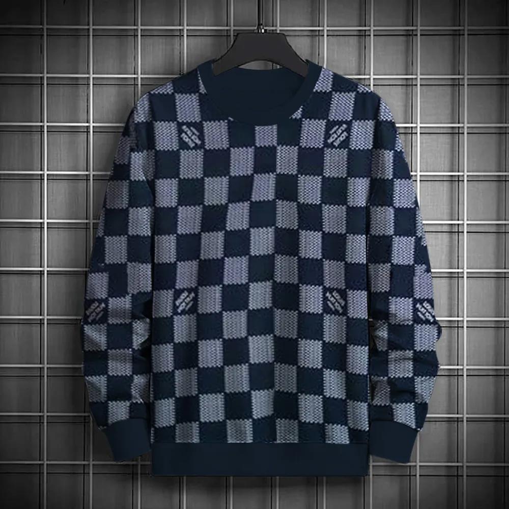 Modern Statement Knit Sweater in Classic Checkered Print