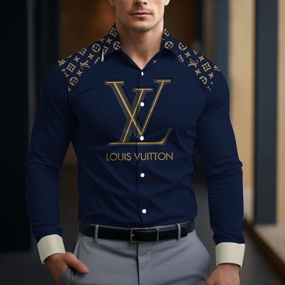 Navy Shoulder Monogram Polo Shirt 2025