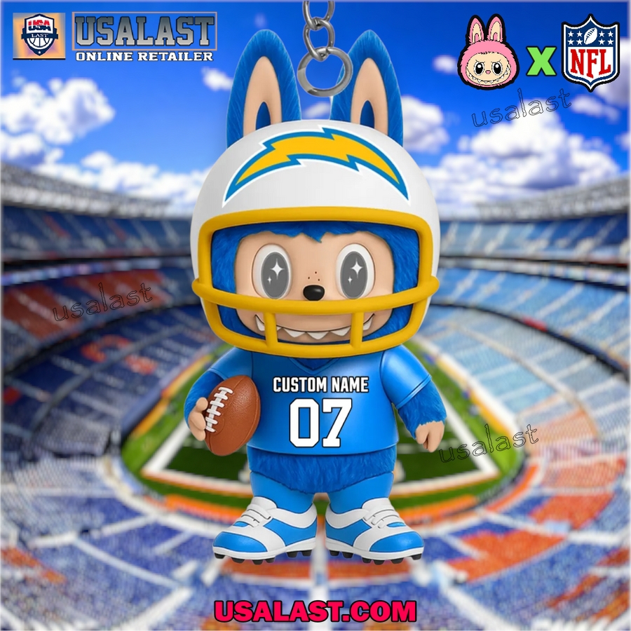NFL San Diego Chargers Mascot Keychain Custom Name