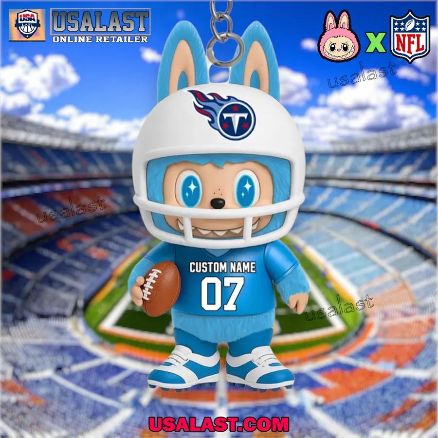 NFL Tennessee Titans Mascot Keychain with Custom Name and Number