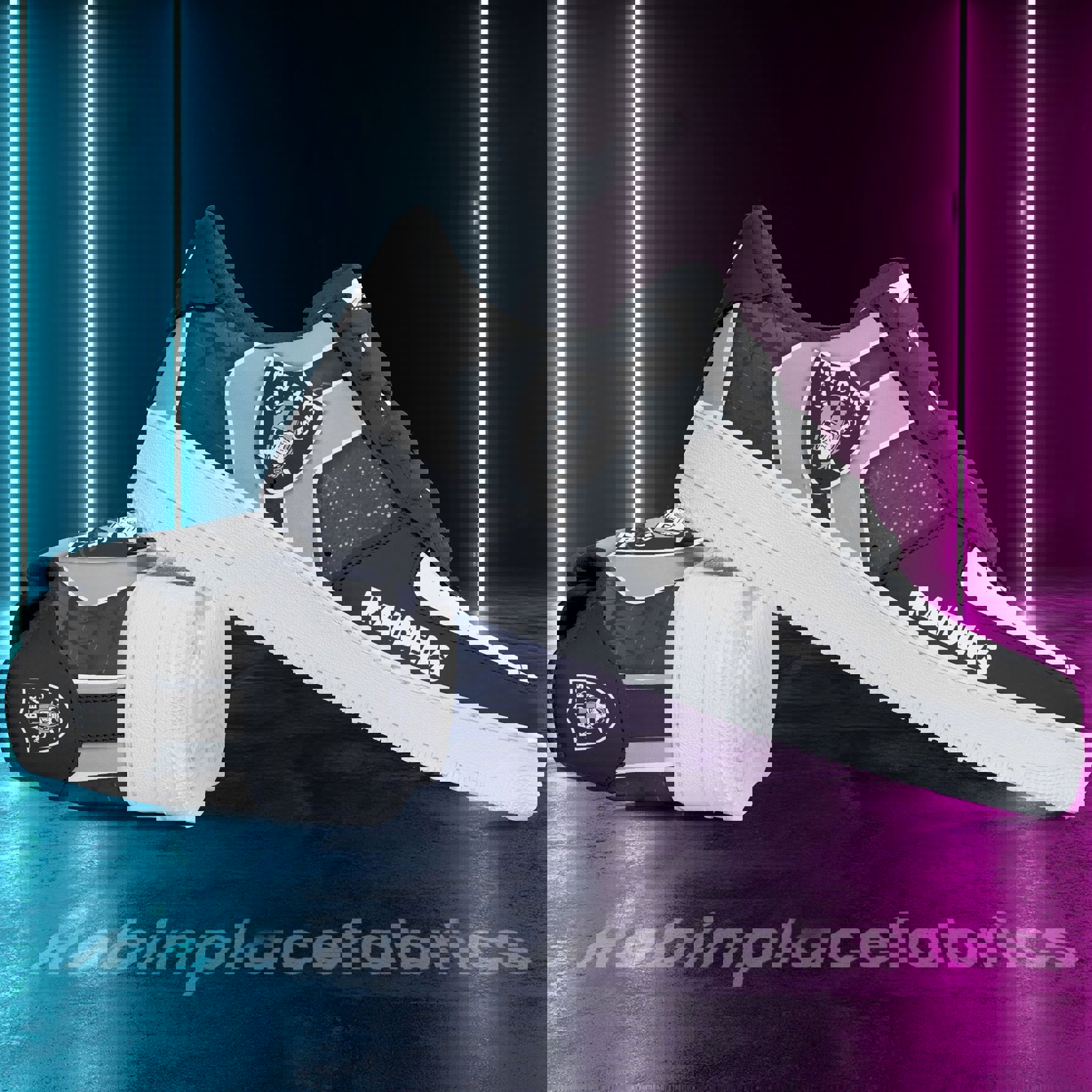 Oakland Raiders AF 1 Sneaker Statement Piece Black and White