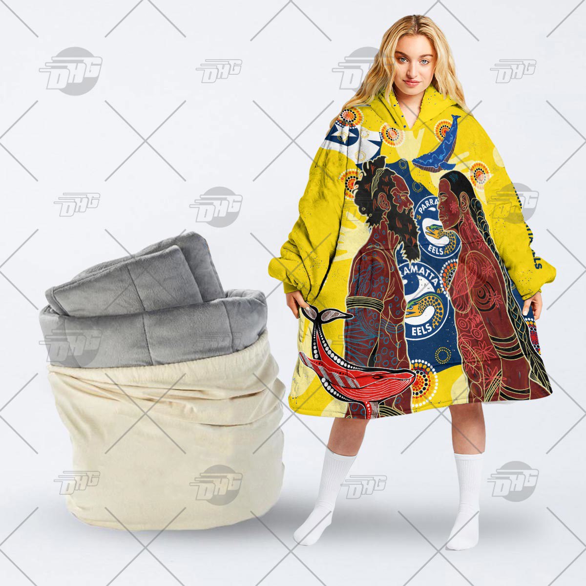 Oodie Yellow Hooded Blanket Statement Artisan and Bold