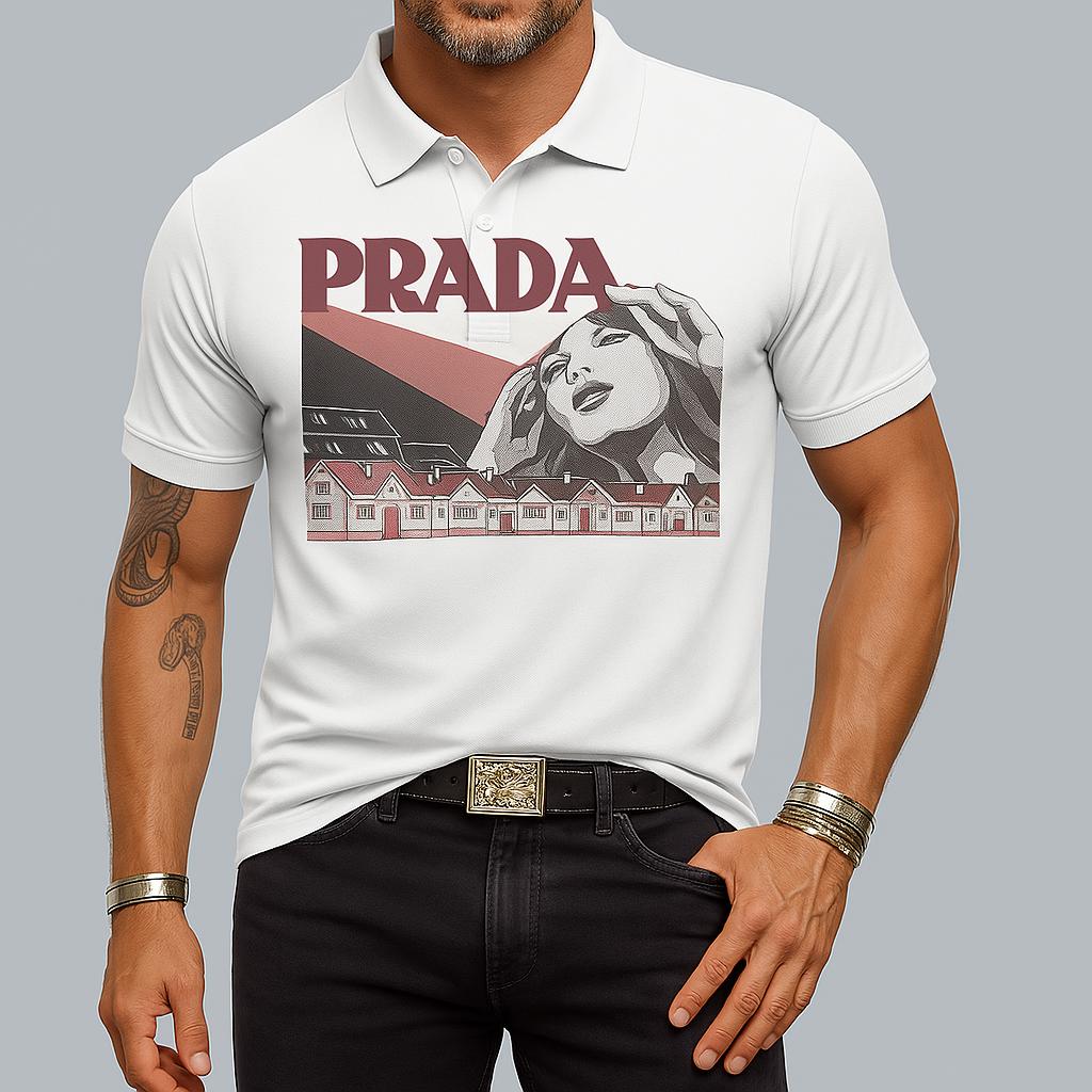 Prada Bold Graphic Polo Shirt