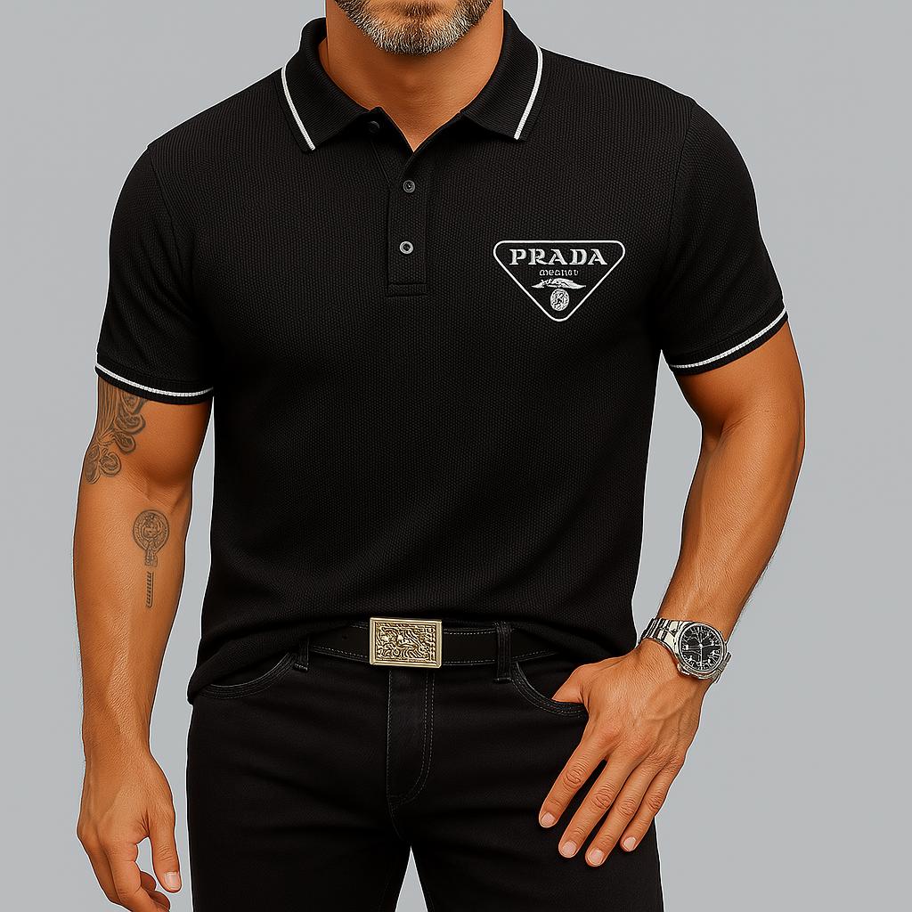 Prada Exclusive Textured Polo Shirt for Modern Gentlemen