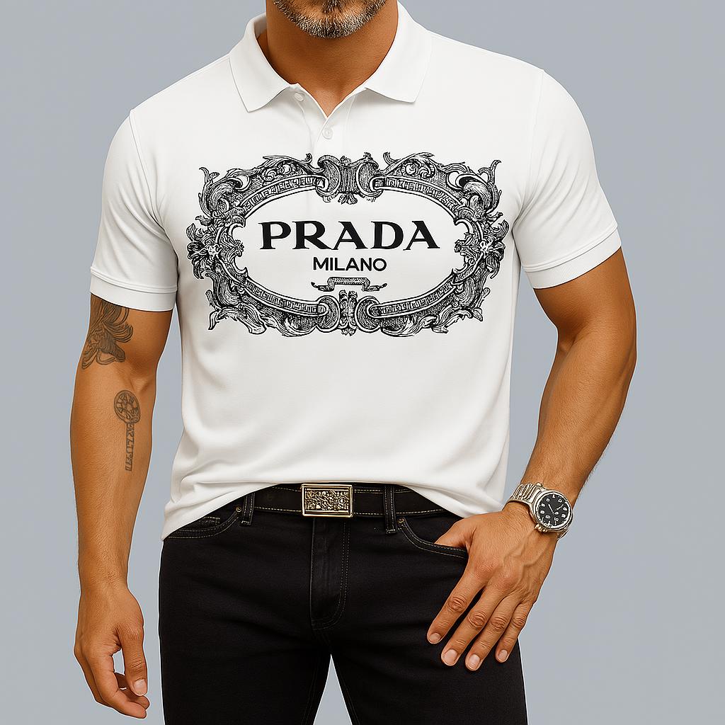 Prada Milano Bold Statement Polo Shirt