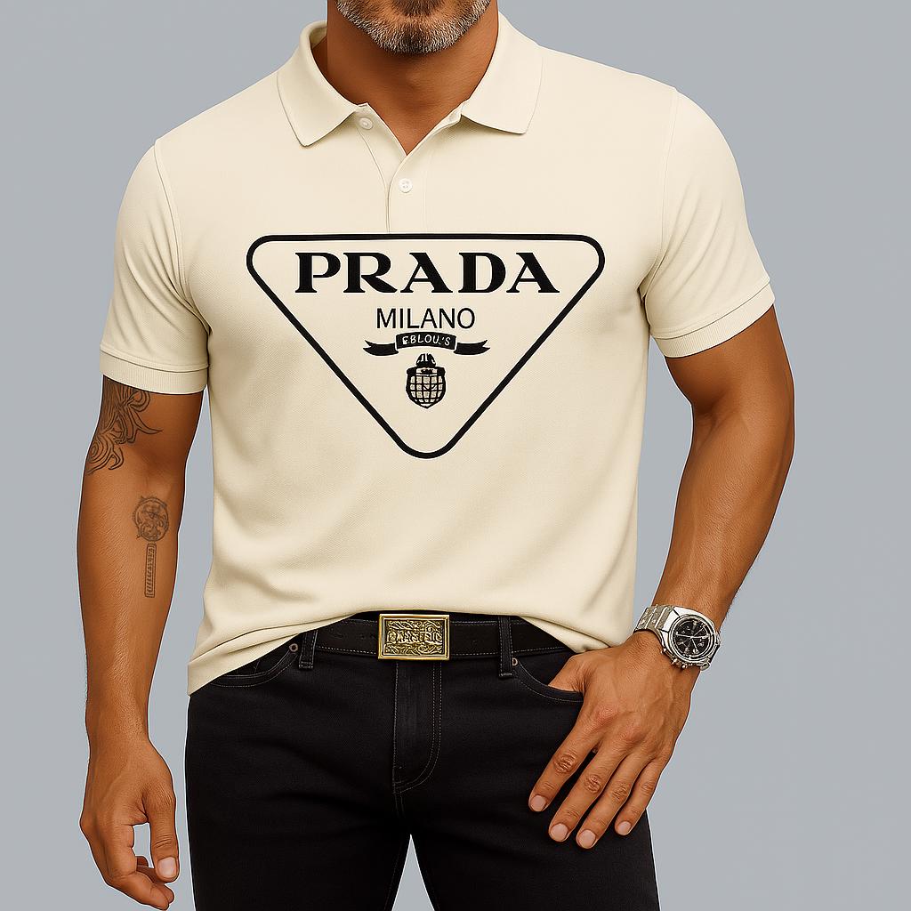 Prada Milano Polo Shirt Classic and Creamy White