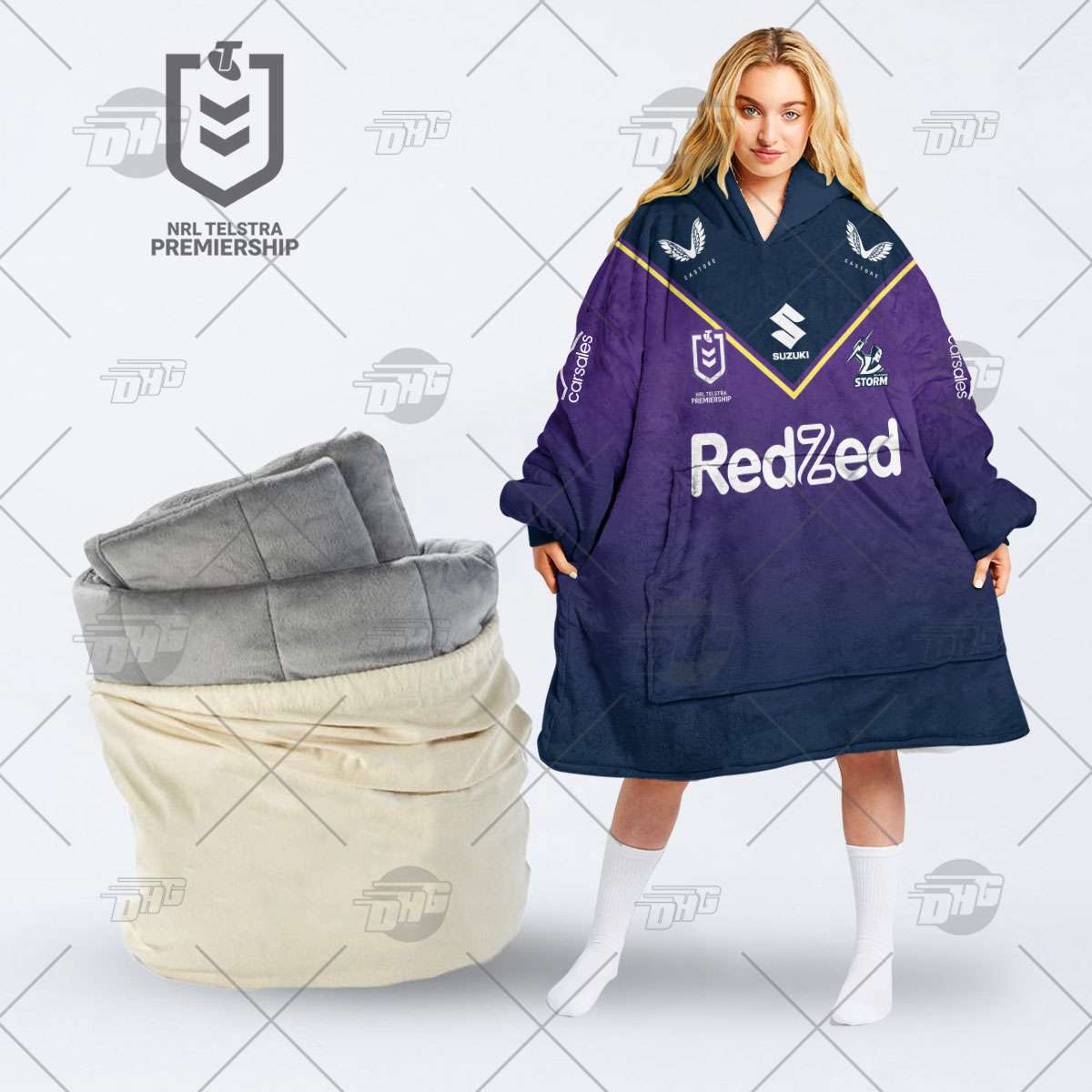 RedZed Premium Statement Hoodie Blanket with NRL Telstra Premiership Prints