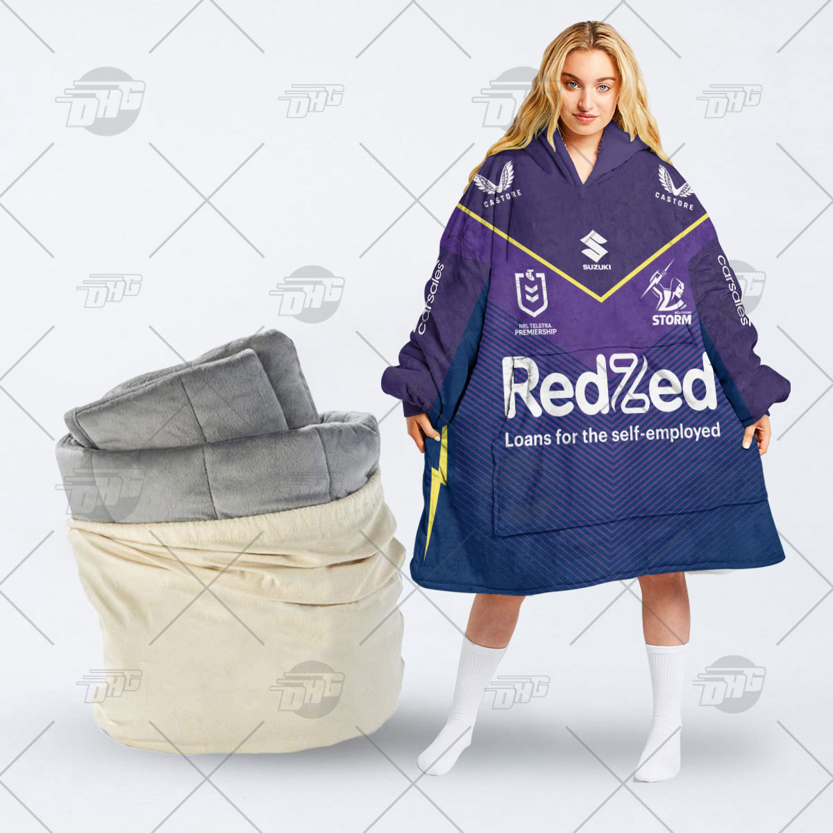 Redzed Purple Hoodie Blanket Oodie