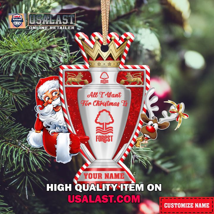 Santa's Festive Cup Ornament with Forest FC Logo
