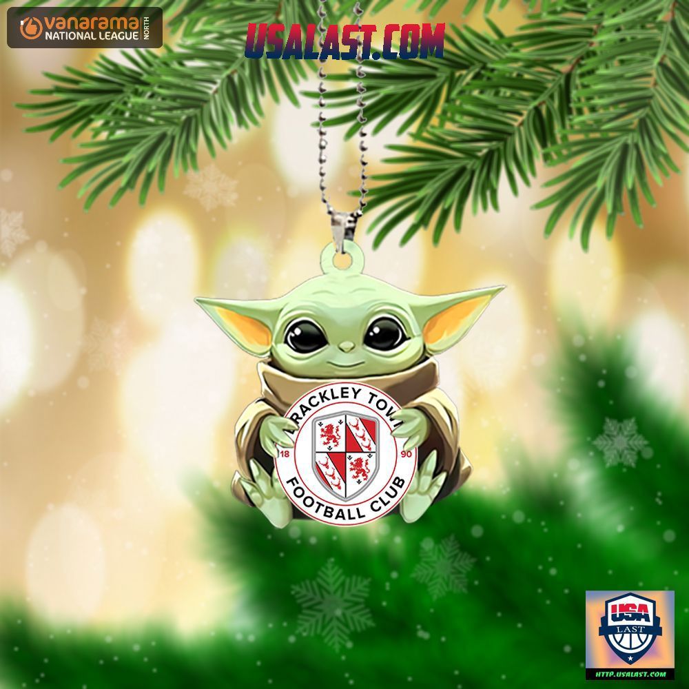 Star Wars Baby Yoda Ornament with Trickle Town Football Club Crest