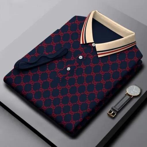 Statement Luxury Polo in Iconic Navy and Red