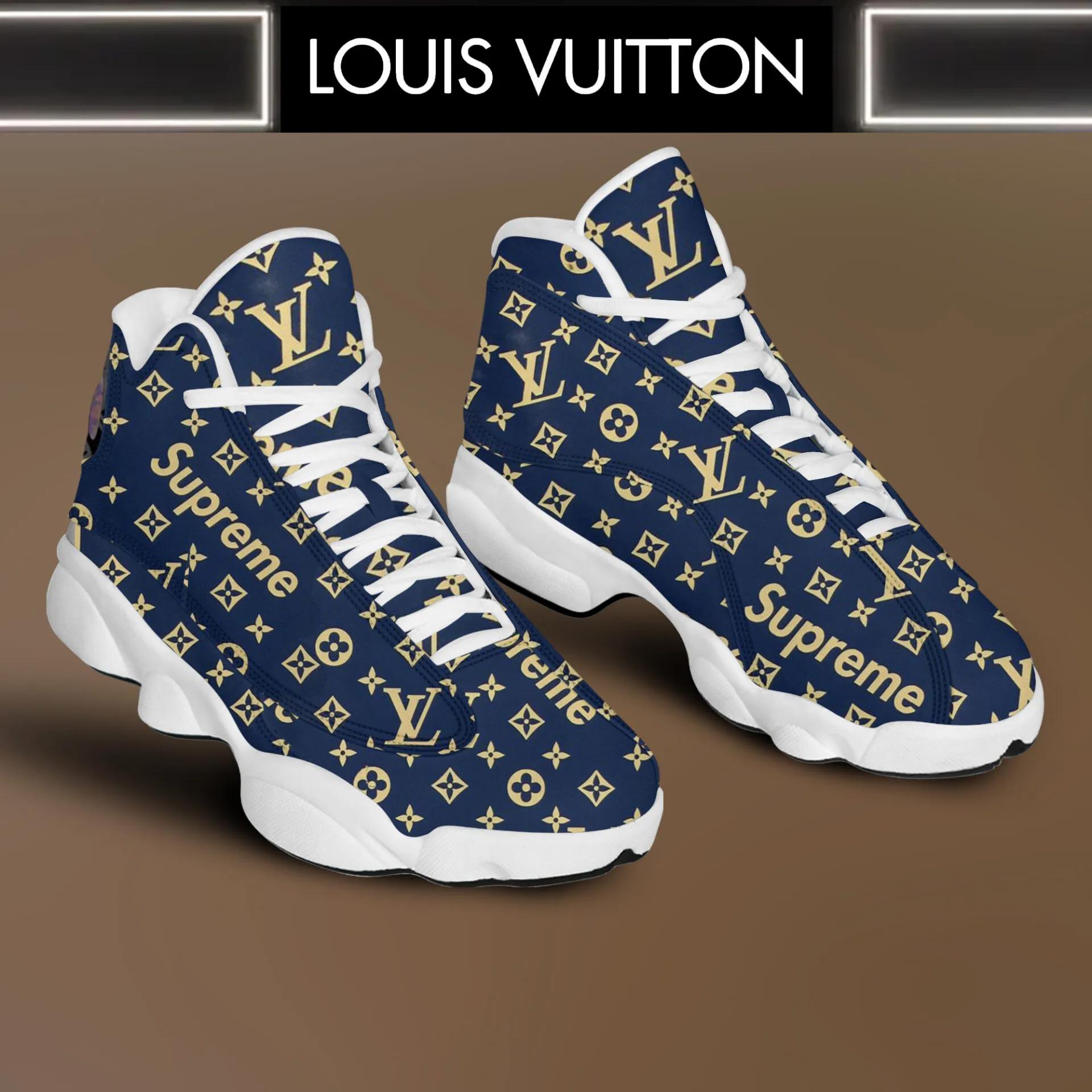 Supreme x Louis Vuitton Jordan 13 Sneaker - Bold Blue and Luxe Monograms