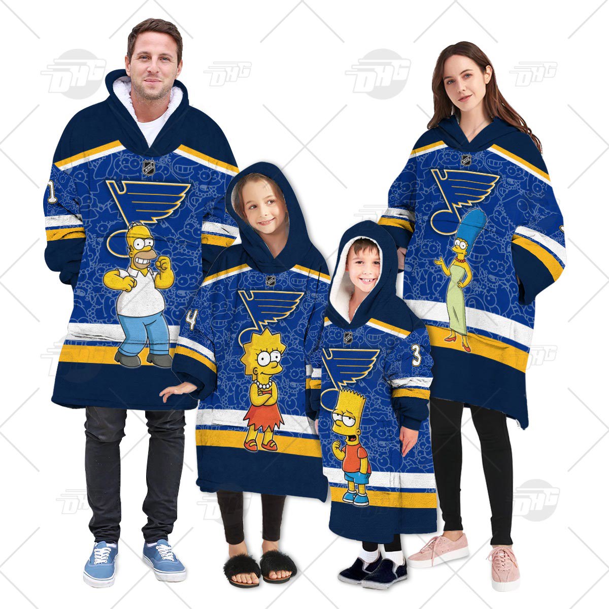 The Simpsons St. Louis Blues Family Hoodies Oodie
