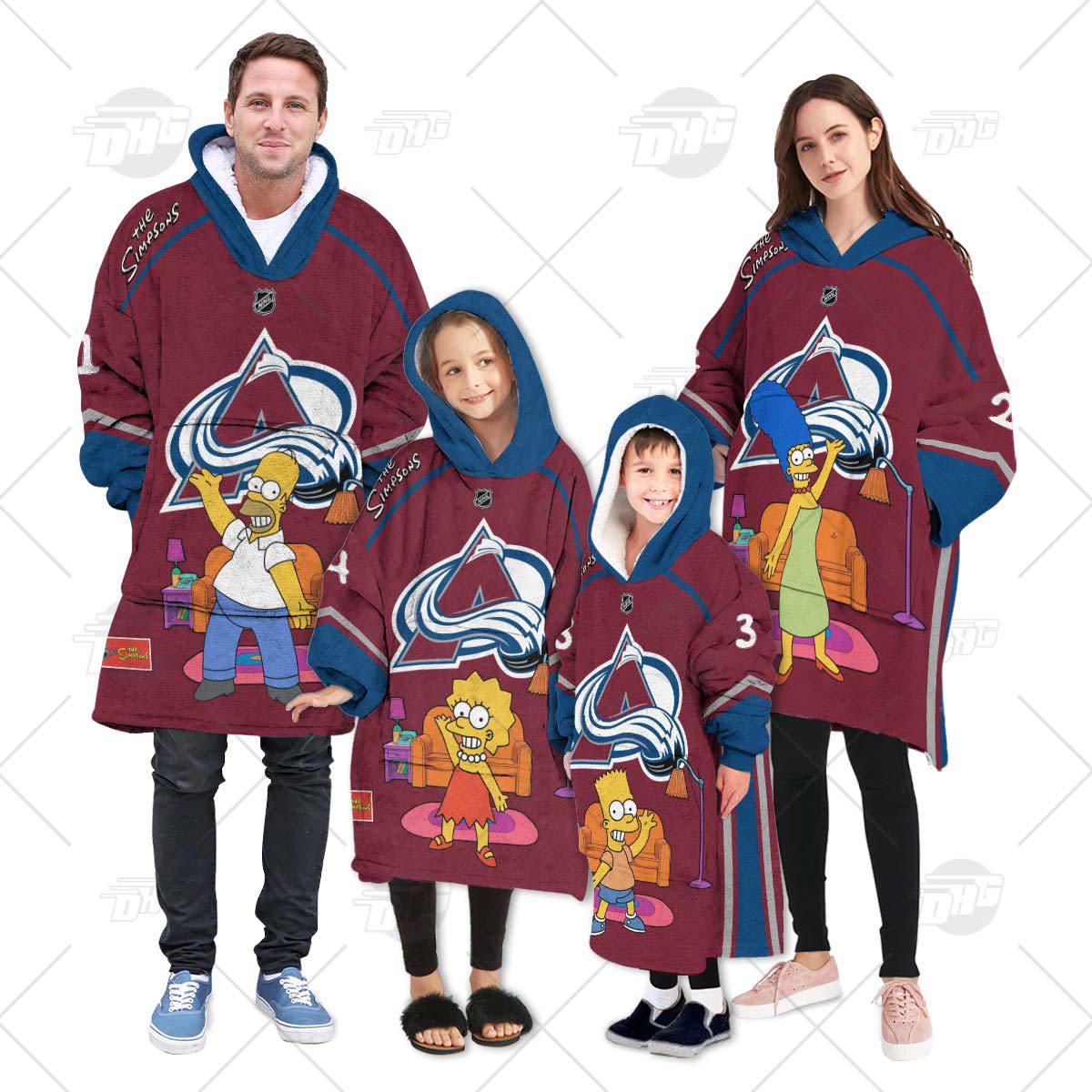 The Simpsons x Colorado Avalanche Hoodie Blanket Collection