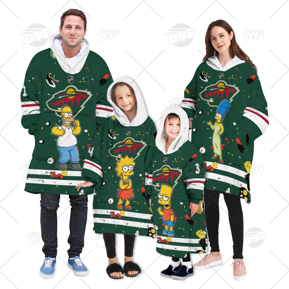 The Simpsons x Minnesota Wild Oodie for Family Fun Night Outfits