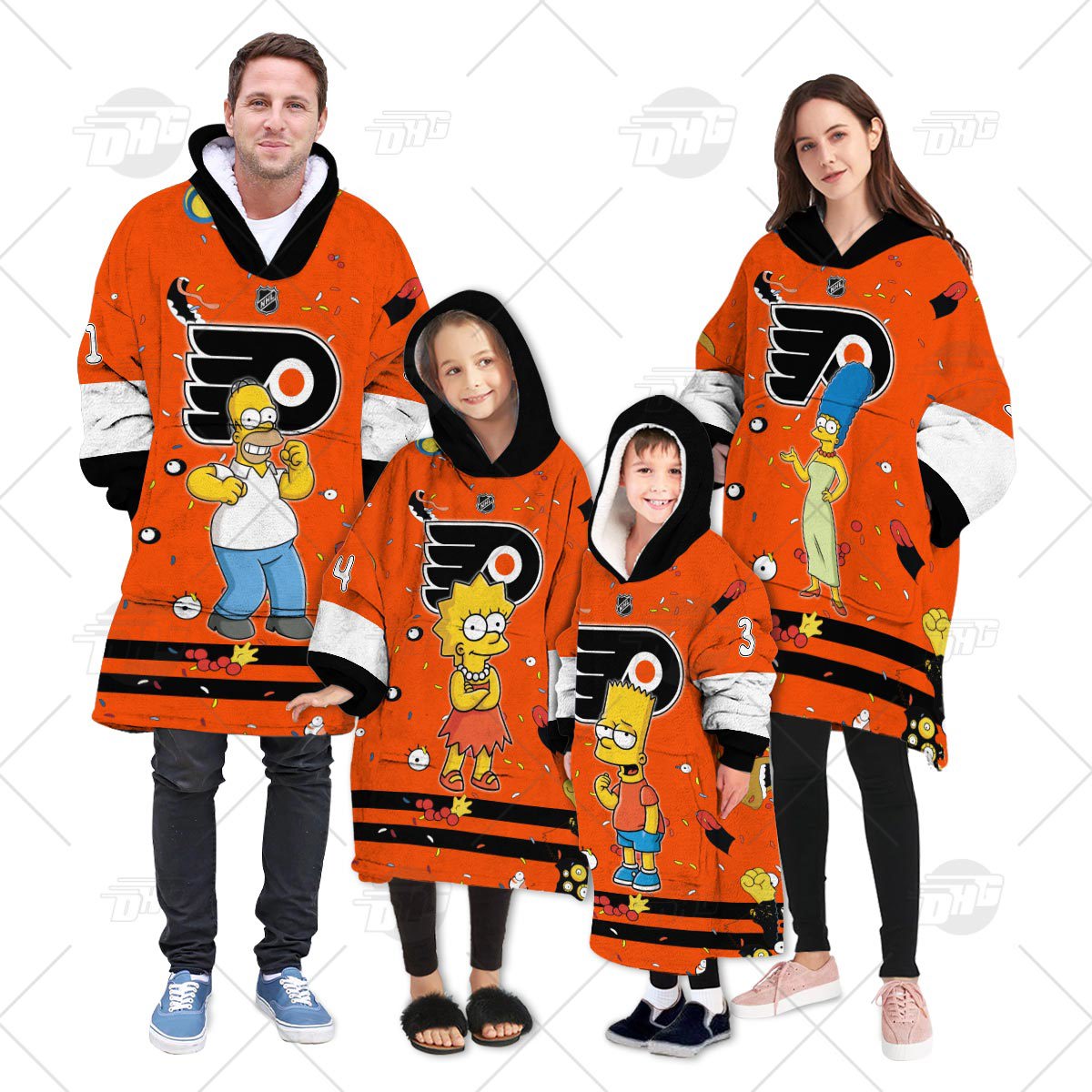 The Simpsons x Philadelphia Flyers Hoodie Blanket Oodie