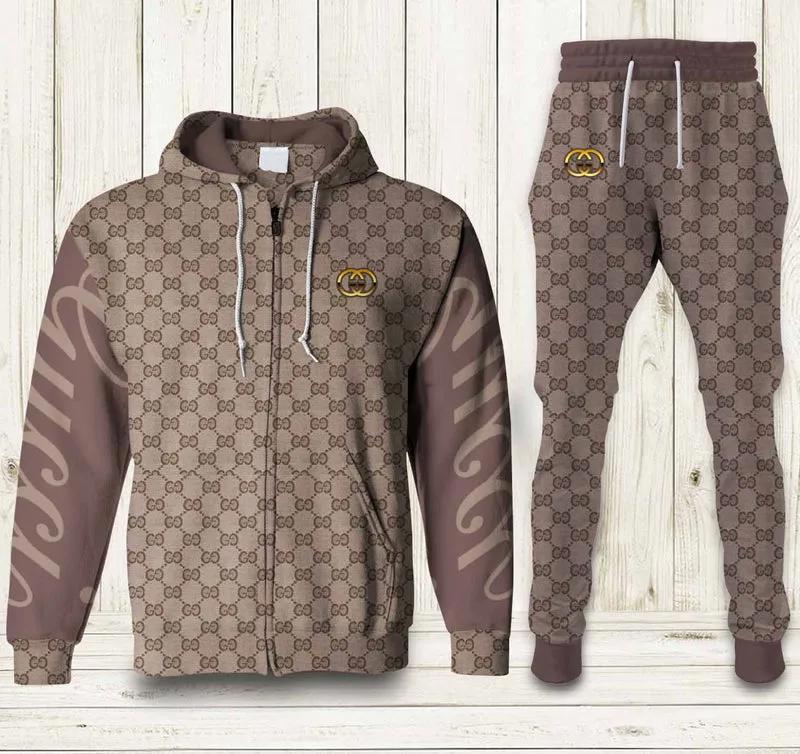 Unisex Zip-Up Hoodie 2025 in Brown Monogram Streetwear
